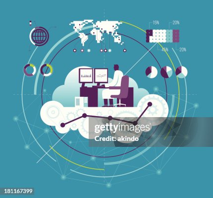 Vector illustration of computing concept Vector illustration of computing concept