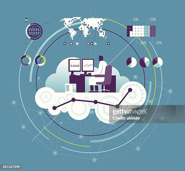 vector illustration of computing concept - 大型科技公司 幅插畫檔、美工圖案、卡通及圖標