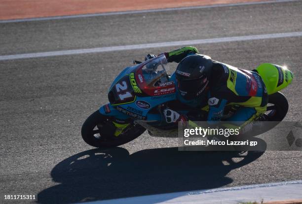 Vicente Perez of Spain and Boe Motorsportsheads down a straight during the MotoGP of Valencia - Practice at Ricardo Tormo Circuit on November 24,...