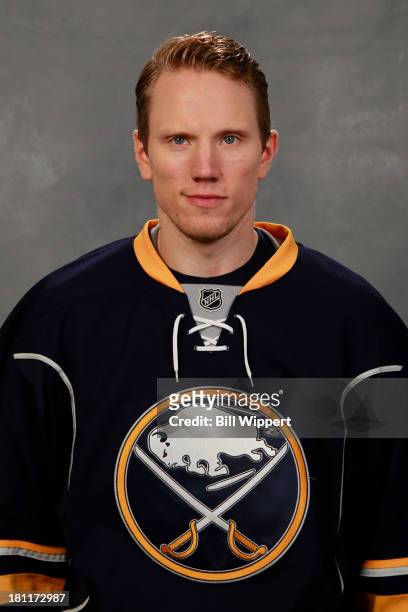 Christian Ehrhoff of the Buffalo Sabres poses for his official headshot for the 2013-2014 season on September 11, 2013 at the First Niagara Center in...