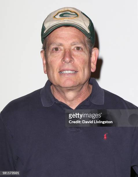 Producer David Zucker attends the "Airplane!" 30th Anniversary Reunion press announcement at Air Hollywood Studio on September 19, 2013 in Pacoima,...