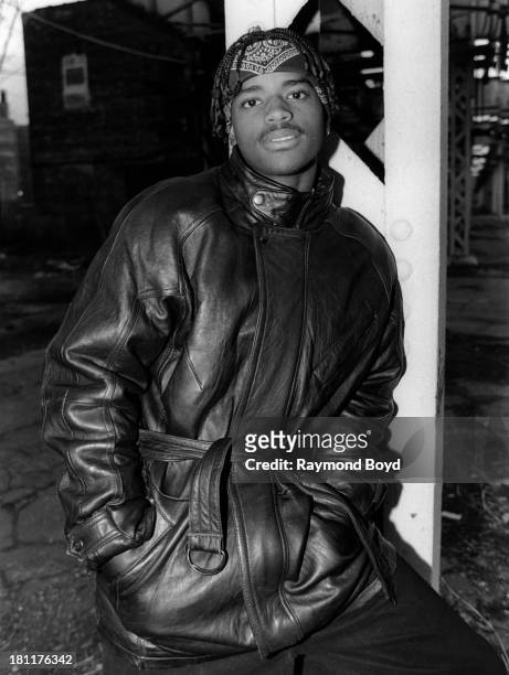Actor, singer and rapper Larenz Tate, poses for photos on location in Chicago, Illinois in JANUARY 1994.