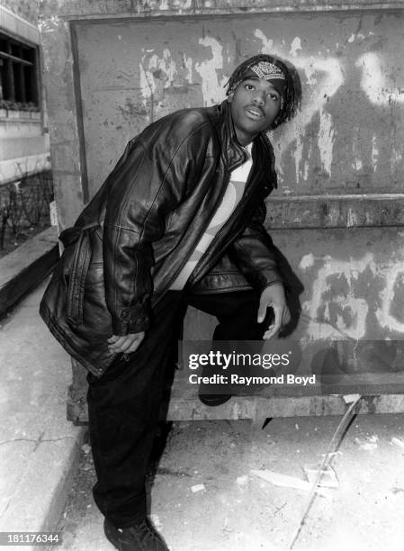 Actor, singer and rapper Larenz Tate, poses for photos on location in Chicago, Illinois in JANUARY 1994.