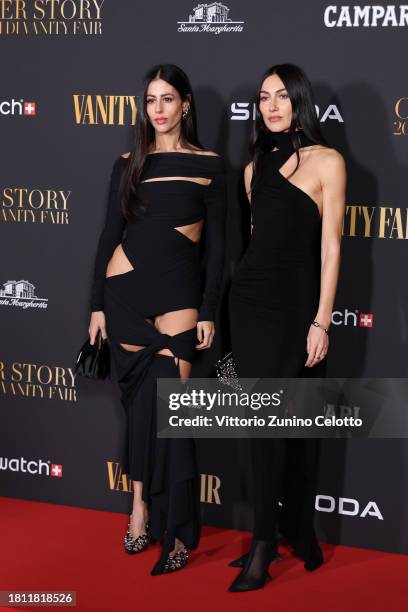 Gilda Ambrosio and Giorgia Tordini attend the red carpet for the "Vanity Fair - The Movie" at Teatro Lirico Giorgio Gaber on November 24, 2023 in...