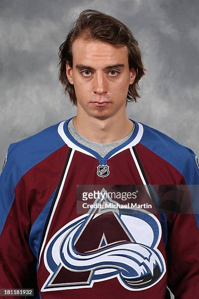 Duncan Siemens of the Colorado Avalanche poses for his official headshot for the 2013-2014 NHL season on September 11, 2013 at the Pepsi Center in...