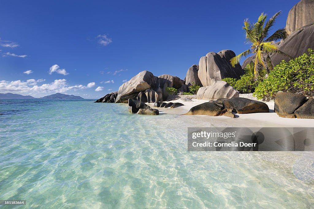 Famous tropical beach of Anse Source d'Argent