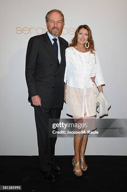 Arturo Artom and Alessandra Repini attend the Sergio Rossi Cocktail Party during the Milan Fashion Week Womenswear Spring/Summer 2014 on September...