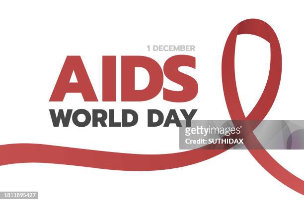world aids day one december illustration background type five - aids awareness ribbon stock illustrations