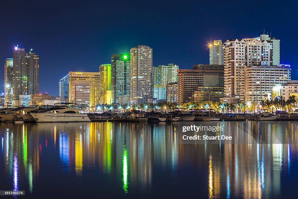 Manila city skyline at night