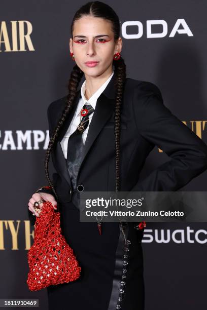 Nicole Rossi attends the red carpet for the "Vanity Fair - The Movie" at Teatro Lirico Giorgio Gaber on November 24, 2023 in Milan, Italy.