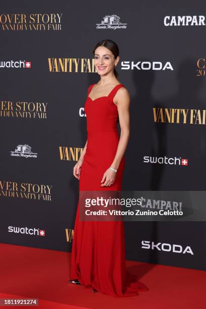 Nicoletta Manni attends the red carpet for the "Vanity Fair - The Movie" at Teatro Lirico Giorgio Gaber on November 24, 2023 in Milan, Italy.