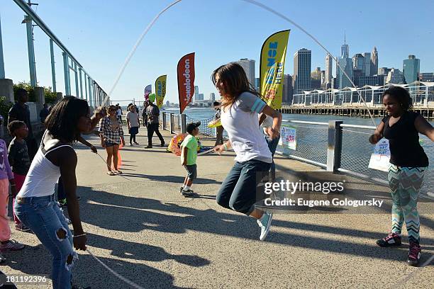 Daniella Monet attend the Nickelodeon And Brooklyn Bridge Park Host Mini-Triathlon on September 19, 2013 in New York City.