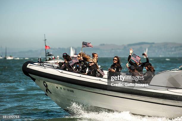 Skippered by James Spithill and Emirates Team New Zealand skippered Dean Barker Sailed in AC 72s carbon catamarans during day 9 of the America's Cup...