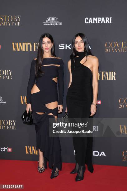 Gilda Ambrosio and Giorgia Tordini attend the red carpet for the "Vanity Fair - The Movie" at Teatro Lirico Giorgio Gaber on November 24, 2023 in...