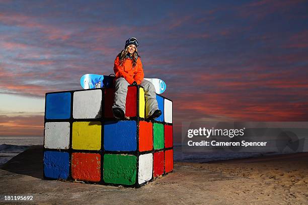 Australian snowboarder Steph Magiros poses during a portrait session on September 20, 2013 in Sydney, Australia. Magiros is aiming to qualify for the...