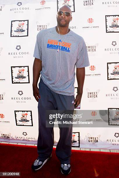 Retired NBA player John Wallace attends Dodge Barrage 2013 at Pier 36 on September 19, 2013 in New York City.