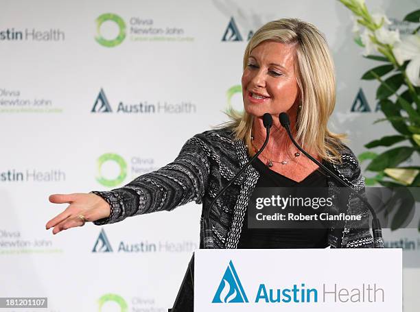 Olivia Newton-John officially opens the Olivia Newton John Cancer & Wellness Centre at Austin Hospital on September 20, 2013 in Melbourne, Australia.