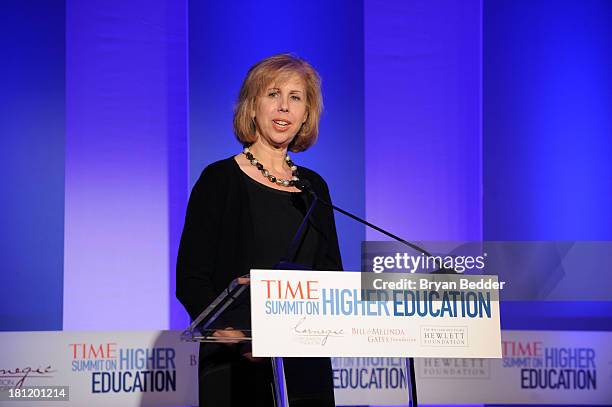 Managing Editor Nancy Gibbs speaks at the TIME Summit On Higher Education Day 1 at Time Warner Center on September 19, 2013 in New York City.