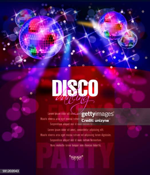 stockillustraties, clipart, cartoons en iconen met entertainment - party background with disco balls - swing