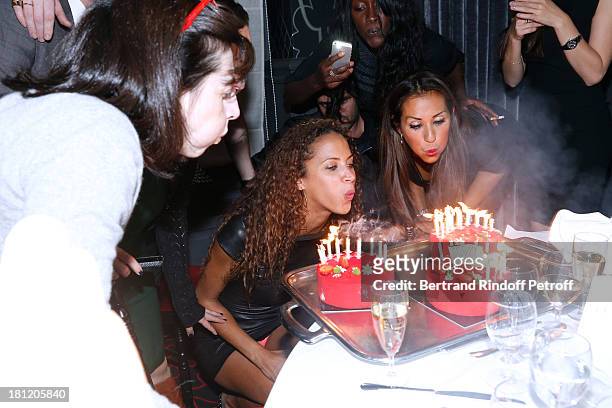 Actress and model Noemie Lenoir celebrates her 34th birthday with her friends at 'A.Club Party' at Castel on September 19, 2013 in Paris, France.