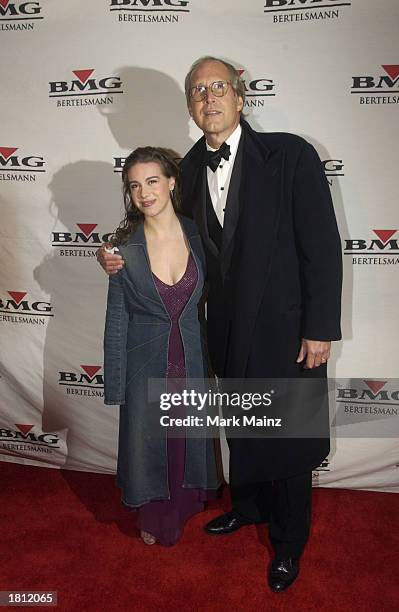 Chevy Chase and his daughter Caley arrive at the BMG Post-Grammy Gala to celebrate the 45th Annual Grammy Awards at Gotham Hall February 23, 2003.