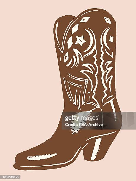 ilustrações, clipart, desenhos animados e ícones de bota de cowboy - fora de moda estilo