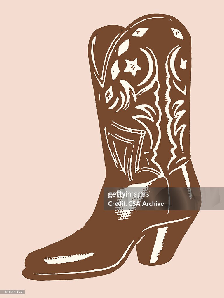 A illustration of a brown cowboy boot