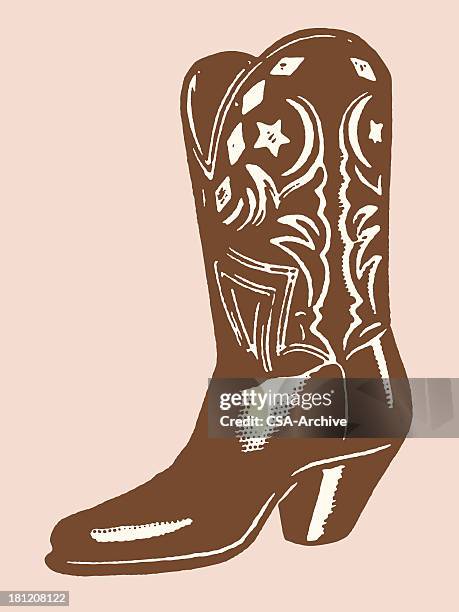 a illustration of a brown cowboy boot - agricultural occupation 幅插畫檔、美工圖案、卡通及圖標