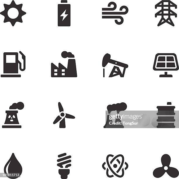 energy and industry icons - black series - power supply box stock illustrations