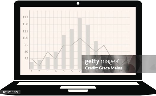 Computer Laptop With Graph Vector High-Res Vector Graphic - Getty Images