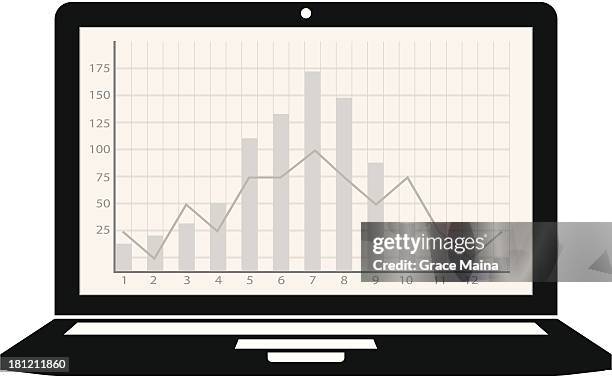 Vector Computer Graph Computer Laptop With Graph Vector High-Res Vector Graphic - Getty Images