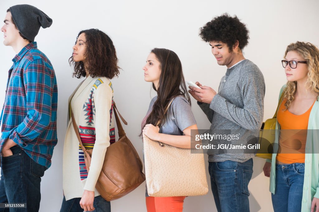 First In The Line People Waiting In Line High-Res Stock Photo - Getty Images