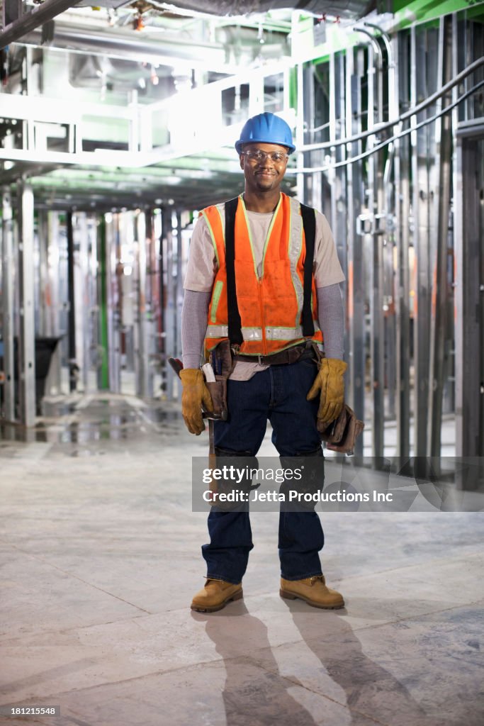 African American worker on site