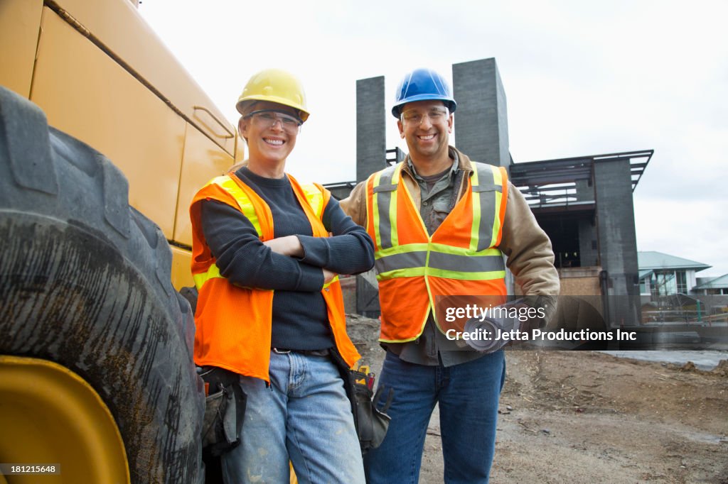 Workers smiling on site