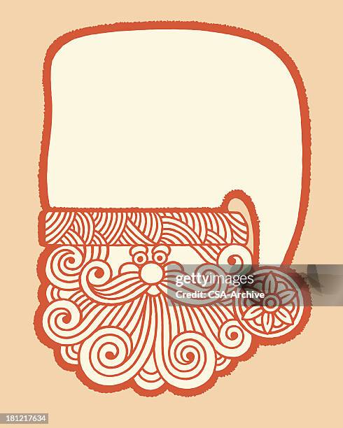 santa wearing big hat - portrait orange background stock illustrations