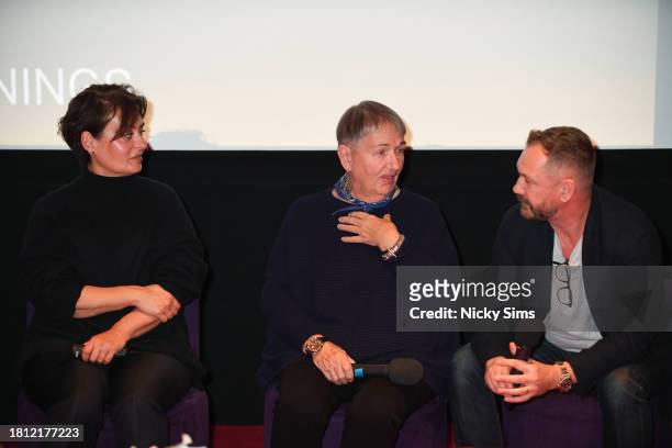 Hair and Make-Up Designer Ivana Primorac, Costume Designer Lindy Hemming, and Set Decorator Lee Sandales are seen at a Q&A session at the Variety...