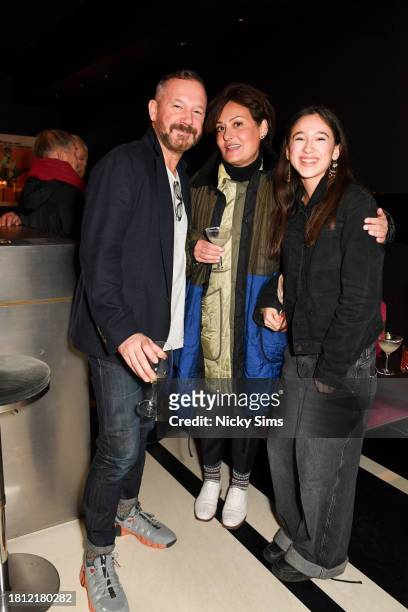 Set Decorator Lee Sandales, Hair & Makeup Designer Ivana Primorac and guest are seen at the Variety Artisans screening of 'Wonka' at The Cinema at...