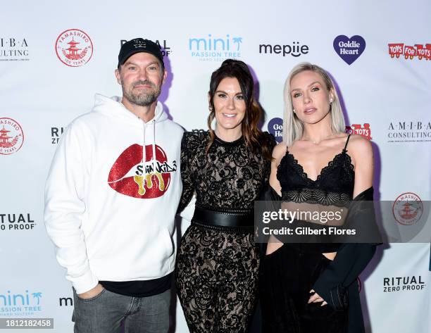 Brian Austin Green, Danielle Degregory and Sharna Burgess at The 10th Annual Winter Wonderland Toys for Tots Charity Event at Yamashiro on November...