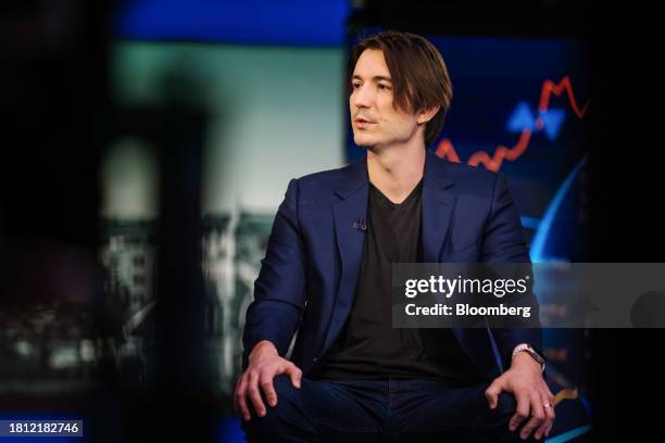 Vlad Tenev, chief executive officer of Robinhood Markets Inc., during a Bloomberg Television interview in London, UK, on Tuesday, Nov. 29, 2023. At a...