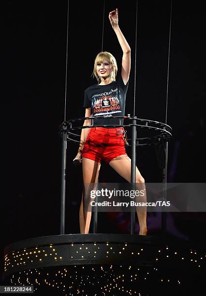 Taylor Swift, Swift wears a Grand Ole Opry t-shirt as she wraps the North American portion of her RED tour playing to a crowd of more than 14,000...