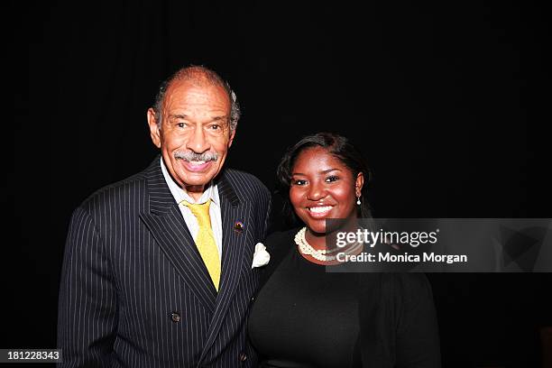 John Conyers and Rachel Grant attends the Congressional Black Caucus Jazz Concert on September 19, 2013 in Washington, DC.
