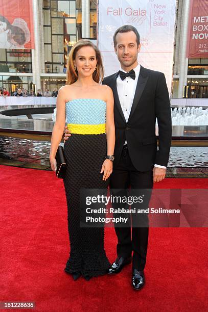 Natalie Portman and Benjamin Millepied attends New York City Ballet 2013 Fall Gala at David H. Koch Theater, Lincoln Center on September 19, 2013 in...