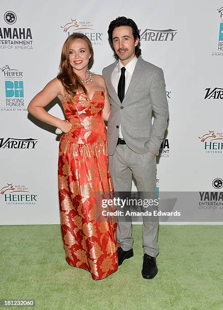 Actress Amanda Fuller and actor Josh Zuckerman arrive at the 2nd Annual Beyond Hunger: A Place At The Table Benefit Honoring Susan Sarandon at...