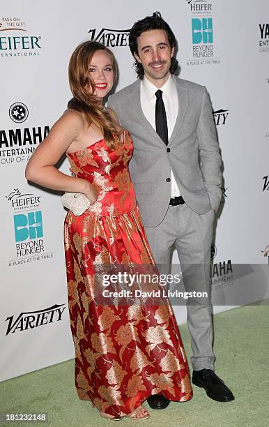 Actors Amanda Fuller and Josh Zuckerman attend Heifer International's "Beyond Hunger: A Place at the Table" gala at Montage Beverly Hills on...