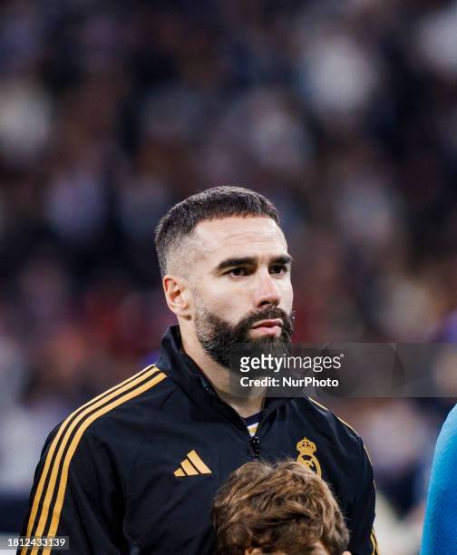 Daniel Carvajal of Real Madrid CF is playing during the UEFA Champions League match between Real Madrid and SSC Napoli in Madrid, Spain, on November...