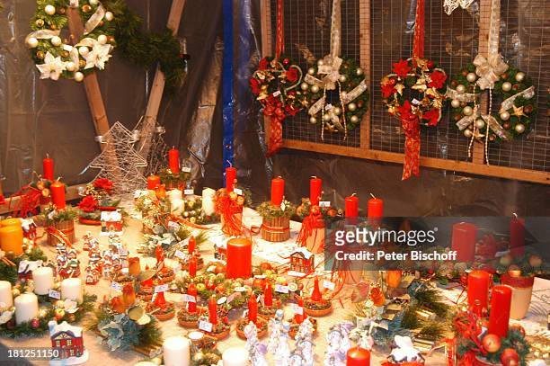 Weihnachtsmarkt in Hambergen bei Bremen, Deutschland, Europa, Reise, , Dekoration, Kerze, Kerzen, Gesteck, Adventskranz, Kunst, Bude, Buden, Stand,...