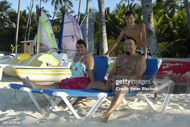 Walter Scholz, Ehefrau Silvia, Sohn Alexander, Hotel "Riu Palace Macao", Playa Arena Gorda, Punta Cana, Dominikanische Republik, Karibik, Luxushotel,...