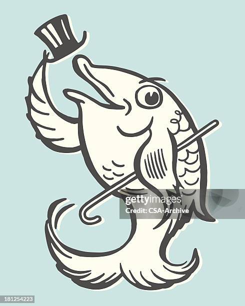 dancing fish - taking a bow stock illustrations