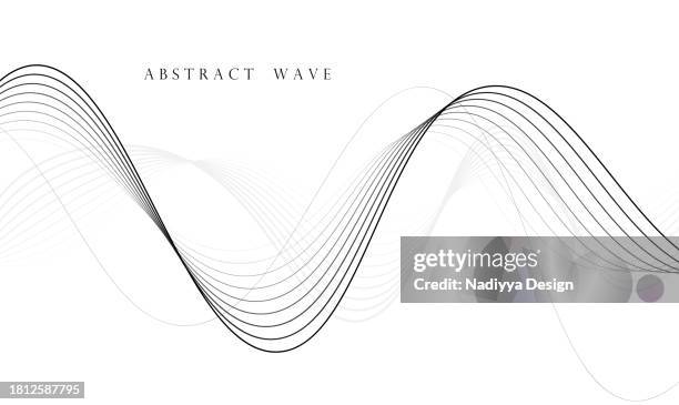 abstract black waves on white background. dynamic waves. - white studio backdrop stock illustrations