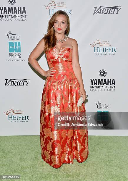 Actress Amanda Fuller arrives at the 2nd Annual Beyond Hunger: A Place At The Table Benefit Honoring Susan Sarandon at Montage Beverly Hills on...